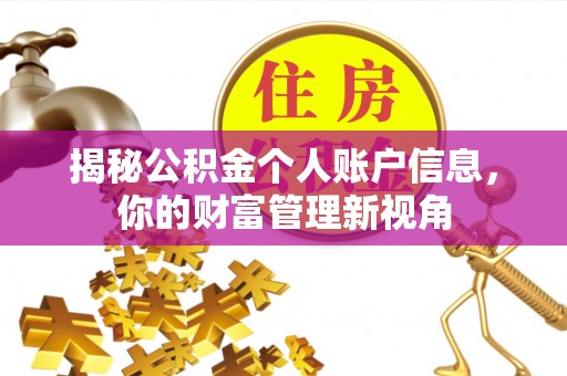 横县揭秘公积金个人账户信息，你的财富管理新视角
